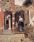 HOOCH, Pieter de The Courtyard of a House in Delft dg oil painting artist